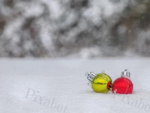 ORNAMETS IN SNOW